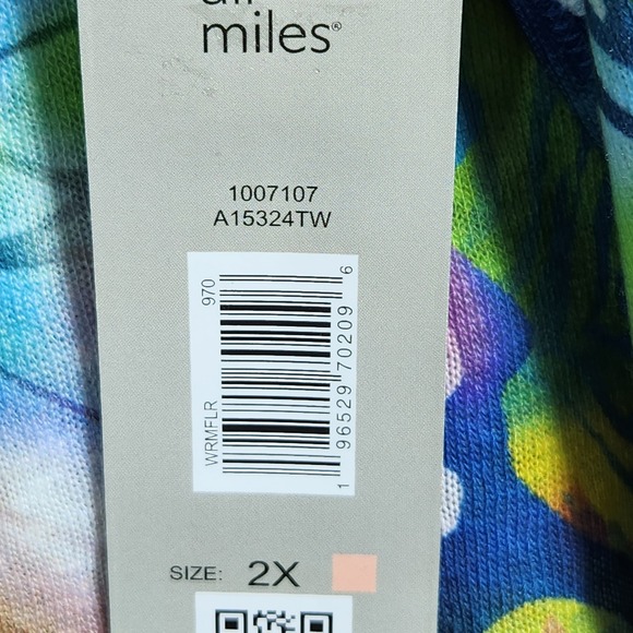 Ali Miles Womens 2X Butterfly Dragonfly Print 3/4 Sleeve Top Multicolor A15324TW - Picture 6 of 8